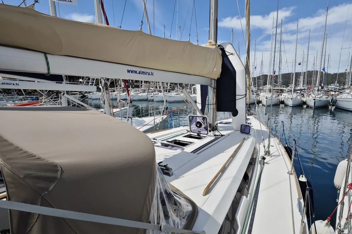 Salon of Grace, a Dufour 450 GL sailboat at Fethiye, Turkey