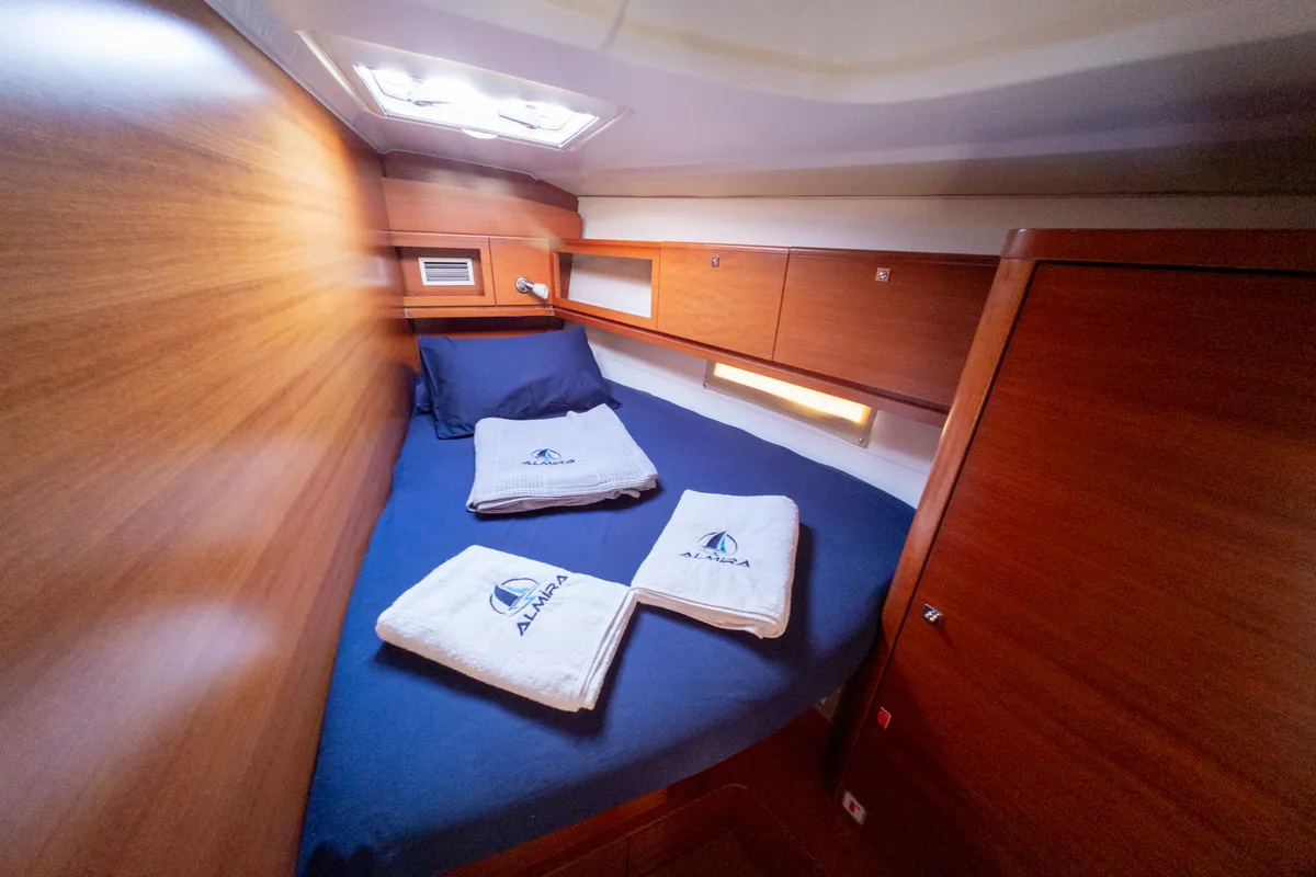 Cabin on Grace, a Dufour 450 GL sailboat at Fethiye, Turkey