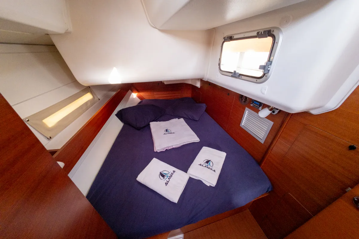 Cabin on Grace, a Dufour 450 GL sailboat at Fethiye, Turkey