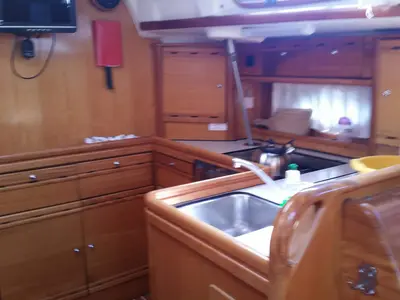 Galley of Lollipop, a Bavaria 50 sailboat at Municipal Unit of Lefkada, Greece