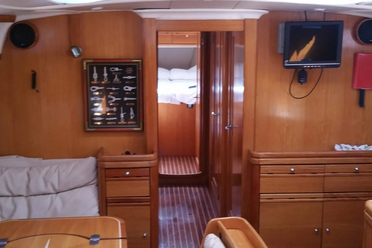 Salon of Lollipop, a Bavaria 50 sailboat at Municipal Unit of Lefkada, Greece