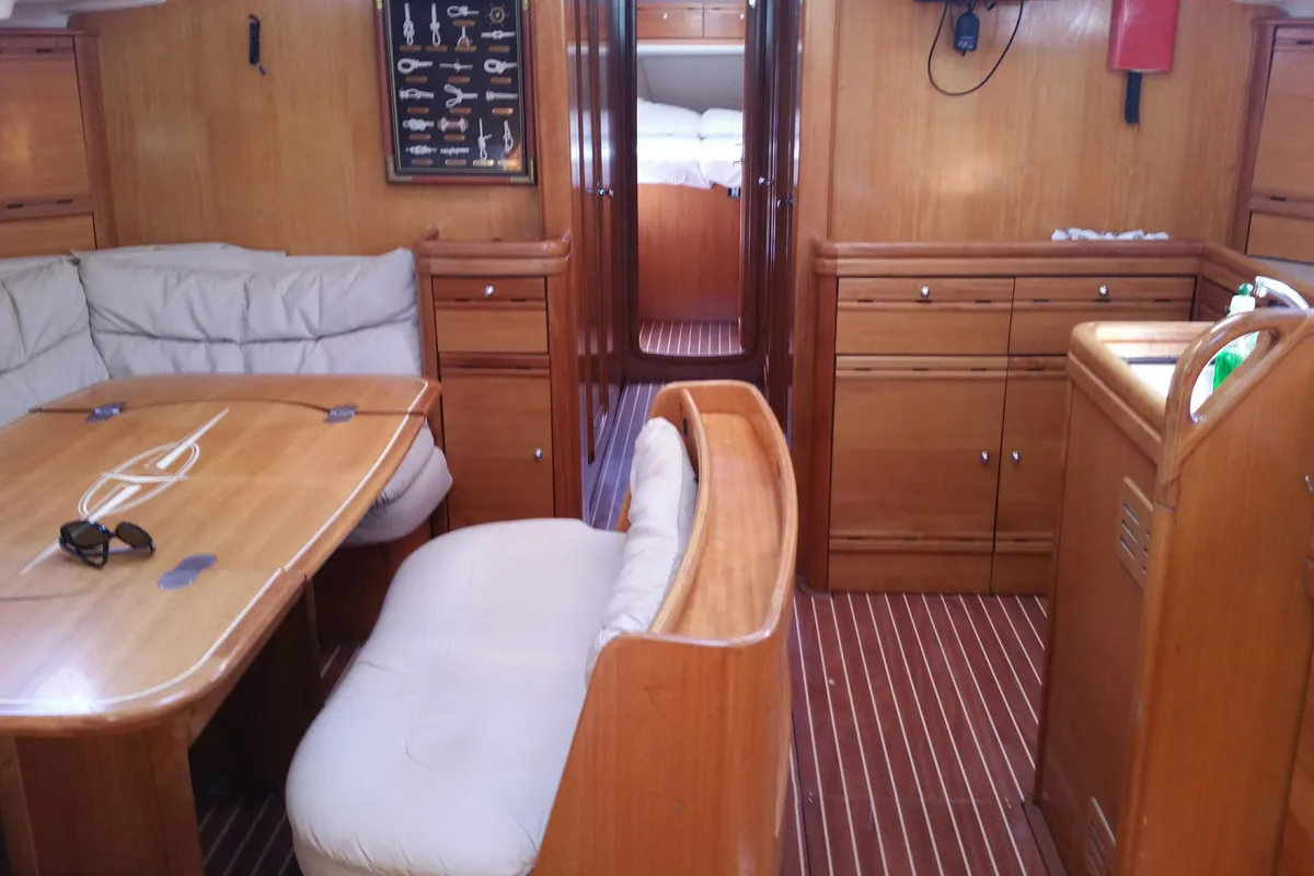 Salon of Lollipop, a Bavaria 50 sailboat at Municipal Unit of Lefkada, Greece