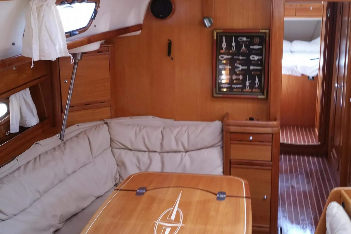 Salon of Lollipop, a Bavaria 50 sailboat at Municipal Unit of Lefkada, Greece