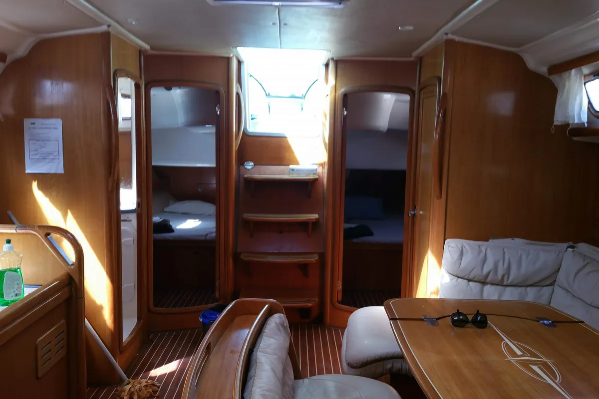 Salon of Lollipop, a Bavaria 50 sailboat at Municipal Unit of Lefkada, Greece