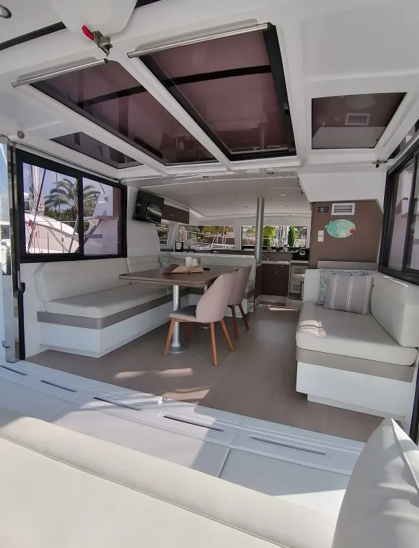 Salon of My Dreams, a Bali 4.1 catamaran at Fethiye, Turkey