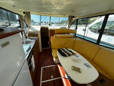 Salon of Tempo, a Nicols Estivale Duo motorboat at Sablé-sur-Sarthe, France