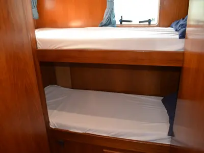 Cabin on De Drait Renal 50, a motorboat at Drachten, Netherlands