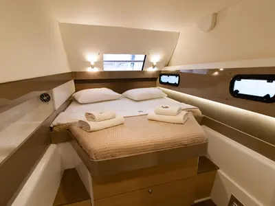Cabin on Sofia, a Bali 4.1 catamaran at Preveza, Greece