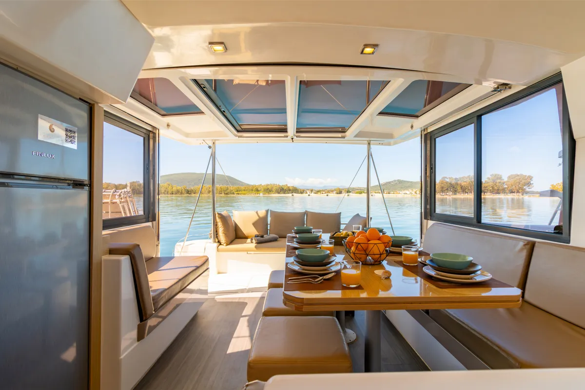 Salon of Sofia, a Bali 4.1 catamaran at Preveza, Greece