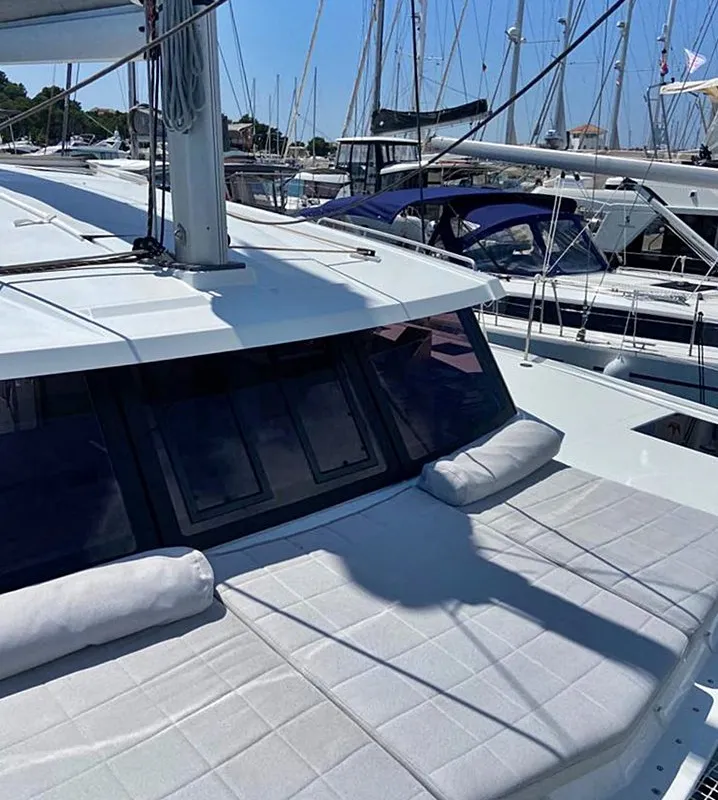 Deck of Ninoa, a Fountaine Pajot Isla 40 catamaran at Općina Rogoznica, Croatia