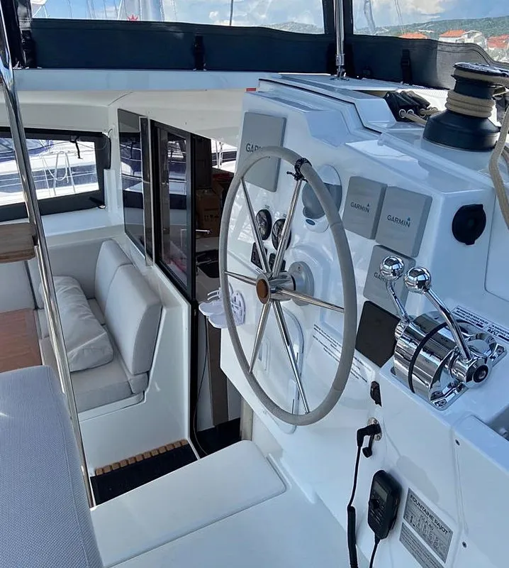Salon of Ninoa, a Fountaine Pajot Isla 40 catamaran at Općina Rogoznica, Croatia