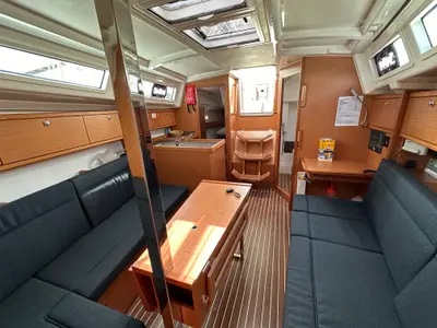 Salon of Eliza, a Bavaria Cruiser 34 sailboat at Athens, Greece