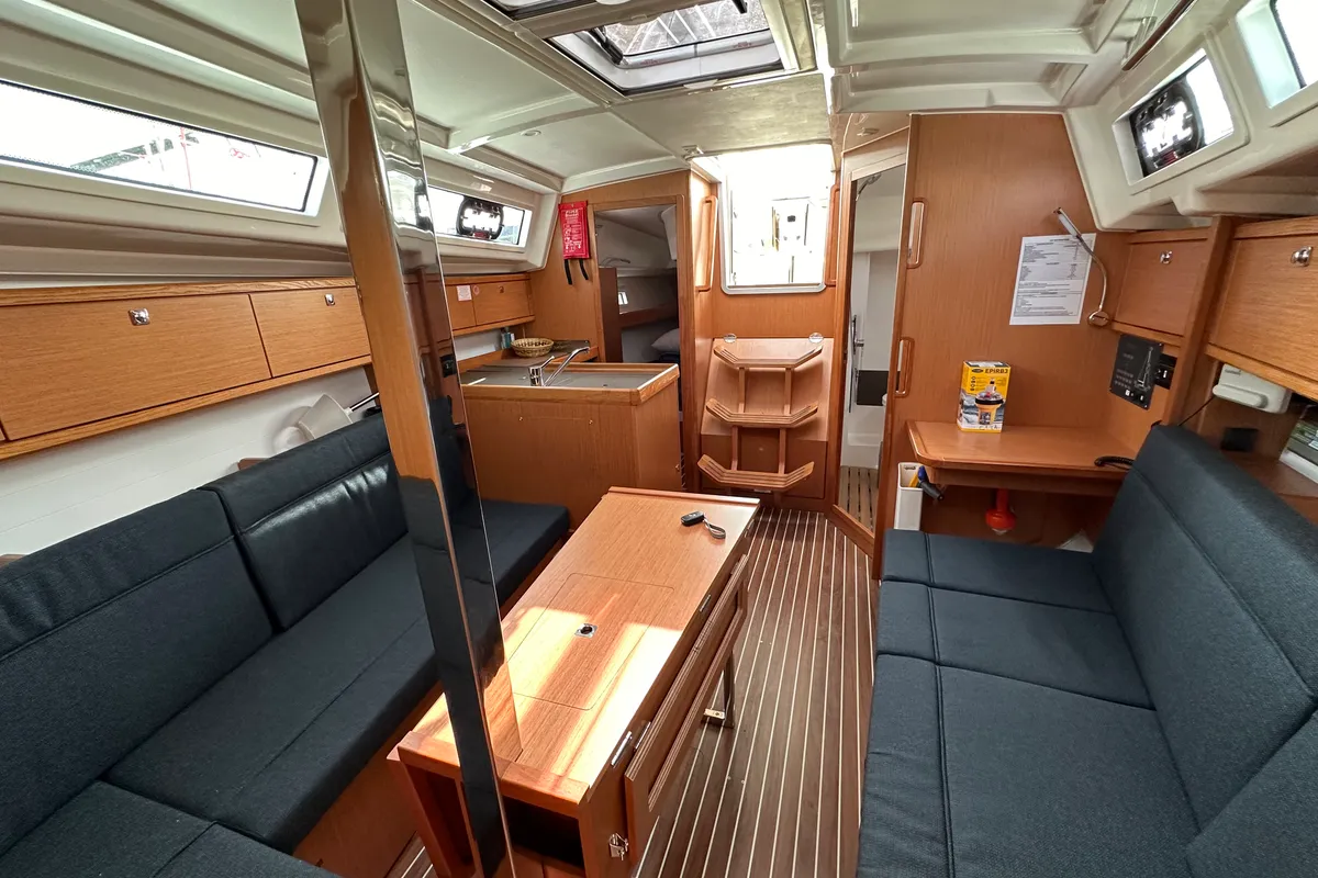 Salon of Eliza, a Bavaria Cruiser 34 sailboat at Athens, Greece