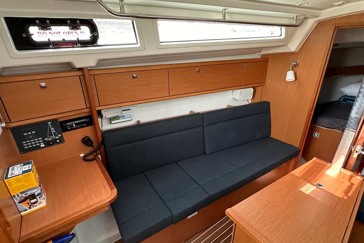 Salon of Eliza, a Bavaria Cruiser 34 sailboat at Athens, Greece