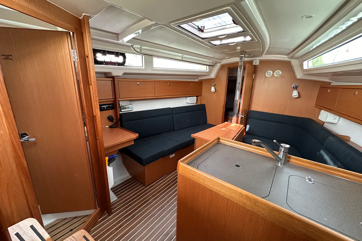 Salon of Eliza, a Bavaria Cruiser 34 sailboat at Athens, Greece