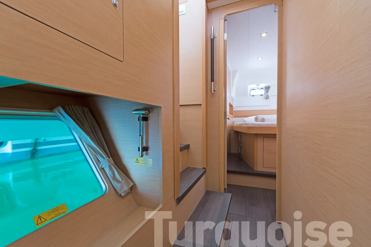 Turquoise, a Lagoon 400 S2 catamaran at Lavreotiki Municipal Unit, Greece