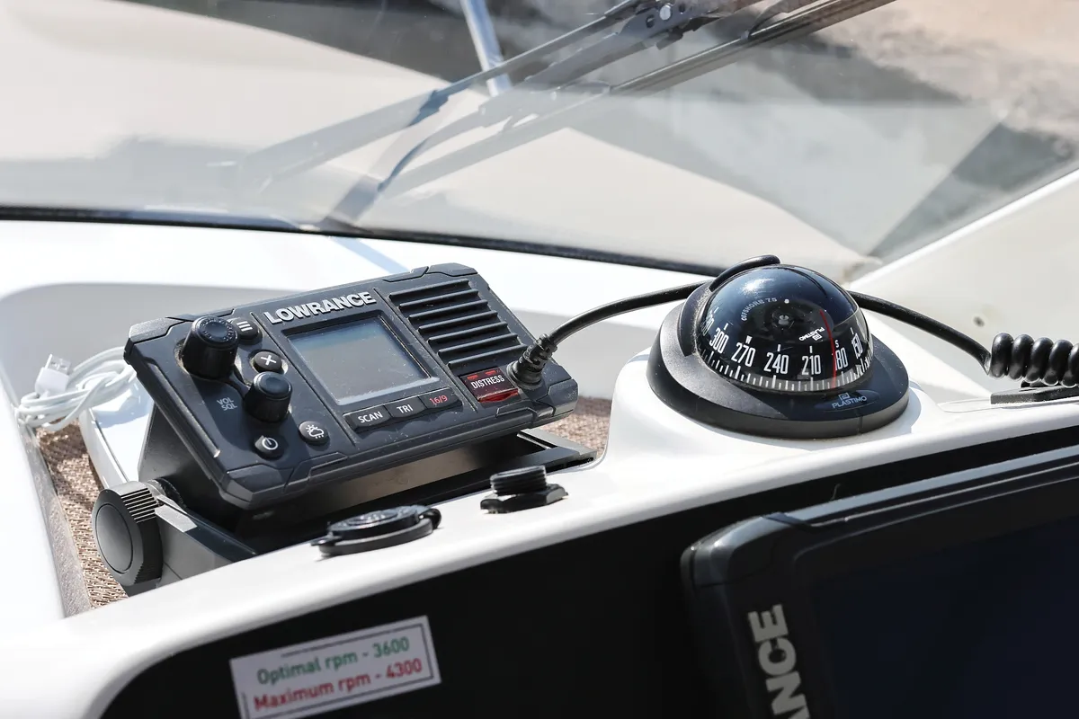 Angela, a Beneteau Antares 8 OB motorboat at Grad Biograd na Moru, Croatia