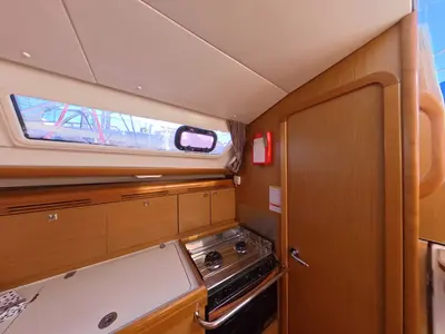 Galley of Mia, a Jeanneau Sun Odyssey 36i sailboat at Novi Vinodolski, Croatia