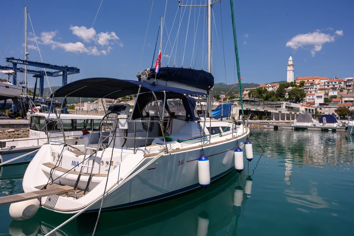 Mia, a Jeanneau Sun Odyssey 36i sailboat at Novi Vinodolski, Croatia