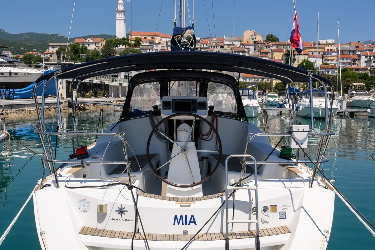 Mia, a Jeanneau Sun Odyssey 36i sailboat at Novi Vinodolski, Croatia