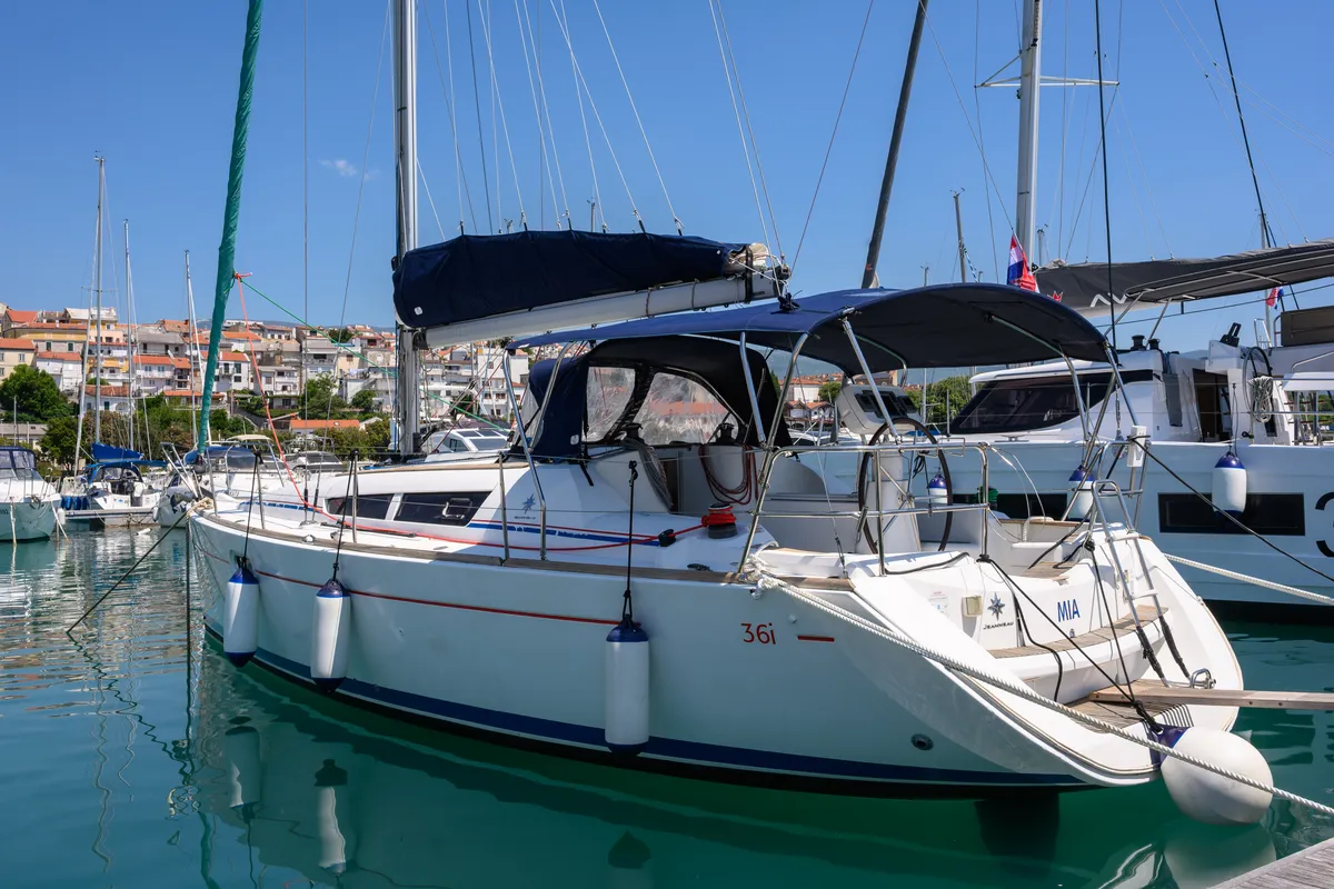 Mia, a Jeanneau Sun Odyssey 36i sailboat at Novi Vinodolski, Croatia