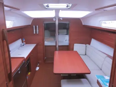 Salon of Fever, a Dufour 382 GL sailboat at Portoferraio, Italy