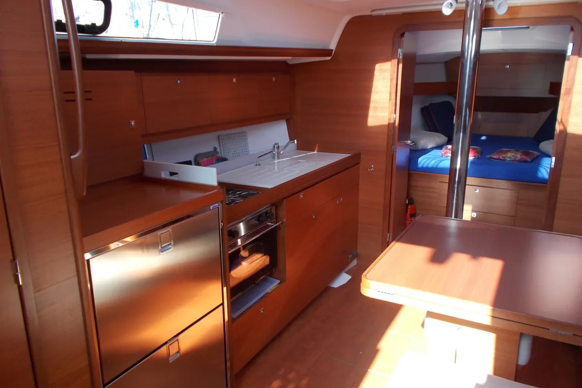 Galley of Fever, a Dufour 382 GL sailboat at Portoferraio, Italy