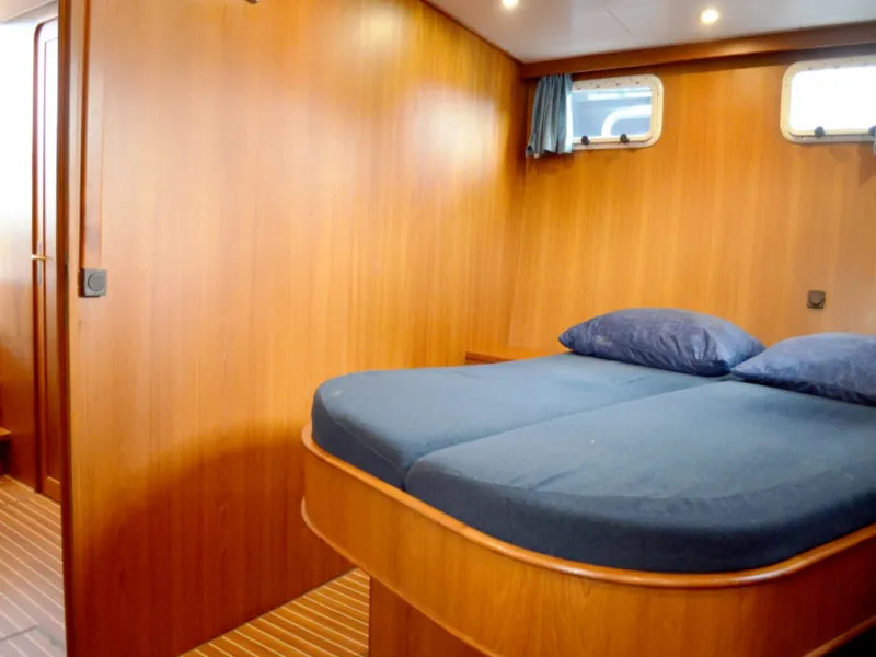 Cabin on Drait 19, a De Drait Renal 50 motorboat at Drachten, Netherlands