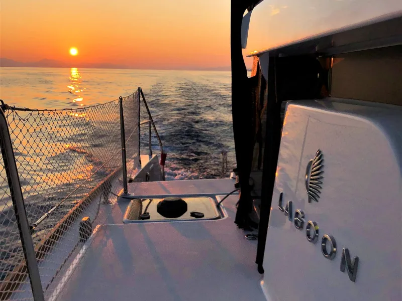 Deck of Celinka, a Lagoon 450 Sport catamaran at Sukošan, Croatia