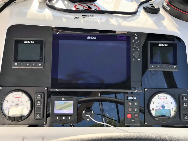 Cockpit of Celinka, a Lagoon 450 Sport catamaran at Sukošan, Croatia