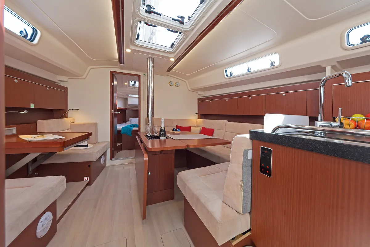 Salon of Kuro Siwo, a Hanse 415 sailboat at Municipal Unit of Rhodes, Greece