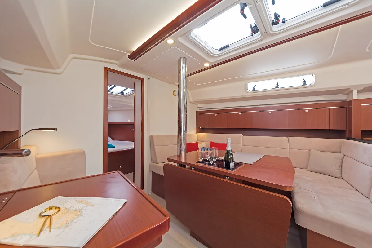 Salon of Kuro Siwo, a Hanse 415 sailboat at Municipal Unit of Rhodes, Greece