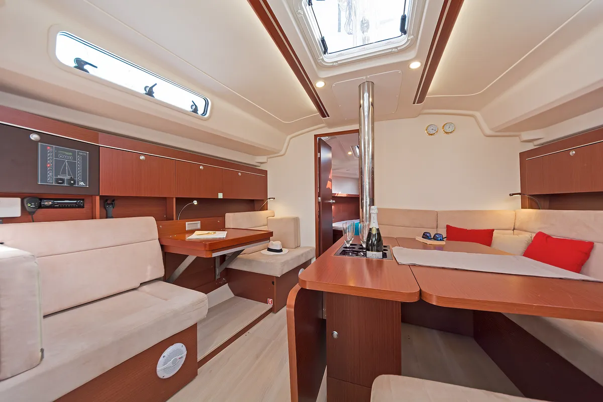 Salon of Kuro Siwo, a Hanse 415 sailboat at Municipal Unit of Rhodes, Greece