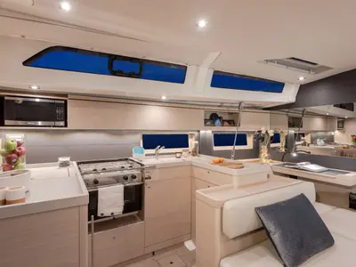 Galley of Sunsail 52.4 Classic, a Beneteau Oceanis 51.1 sailboat at Municipal Unit of Lefkada, Greece