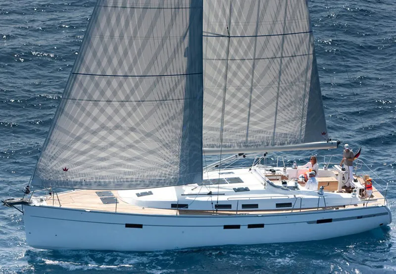 Exterior view of Presto I, a Bavaria Cruiser 45 sailboat at Općina Sukošan, Croatia