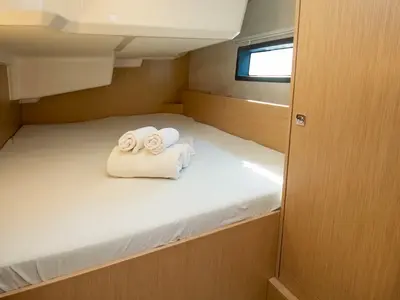 Cabin on Comfort, a Bavaria 38 sailboat at Cogolin, France