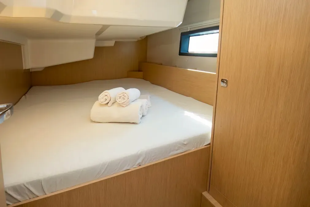 Cabin on Comfort, a Bavaria 38 sailboat at Cogolin, France