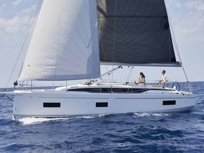 Exterior view of Comfort, a Bavaria 38 sailboat at Cogolin, France
