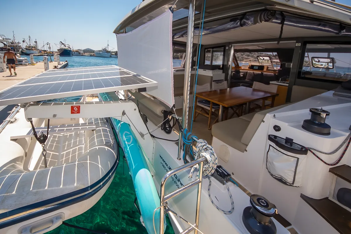 Whale Symphony, a Bavaria Nautitech 40 open NEW catamaran at Tribunj, Croatia