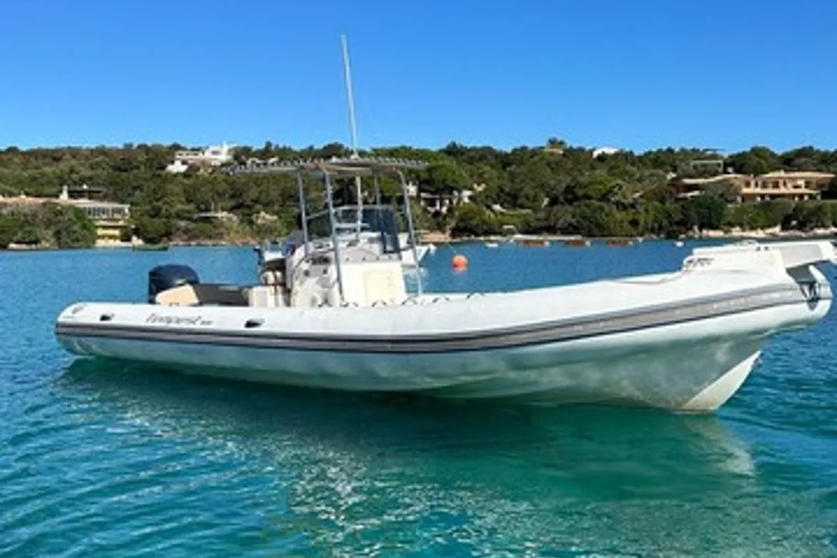 Exterior view of Gulet Motorboat, a motorboat at Poltu Quatu, Italy