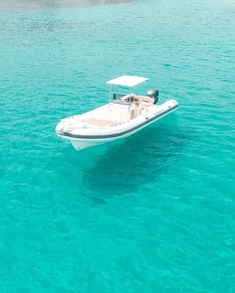 Exterior view of Gulet Motorboat, a motorboat at Poltu Quatu, Italy