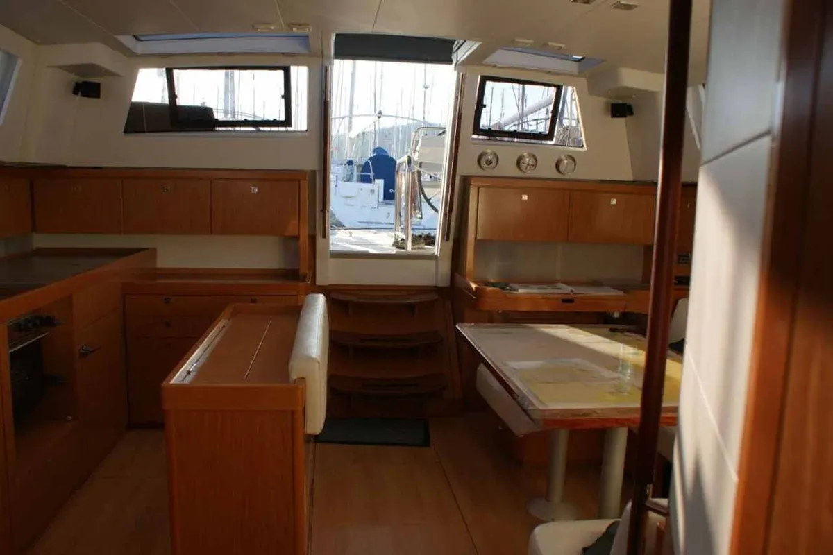 Salon of Waypoint I, a Beneteau Sense 50 sailboat at Jezera, Croatia