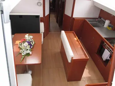 Salon of Waypoint I, a Beneteau Sense 50 sailboat at Jezera, Croatia