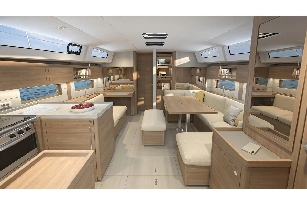 Galley of Eurania - Comfort line, a Beneteau Oceanis 47 sailboat at Tonnarella, Italy