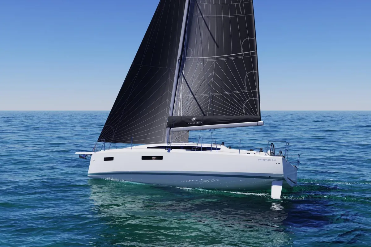 Exterior view of Ancsika, a Jeanneau Sun Odyssey 380 sailboat at Pirovac, Croatia