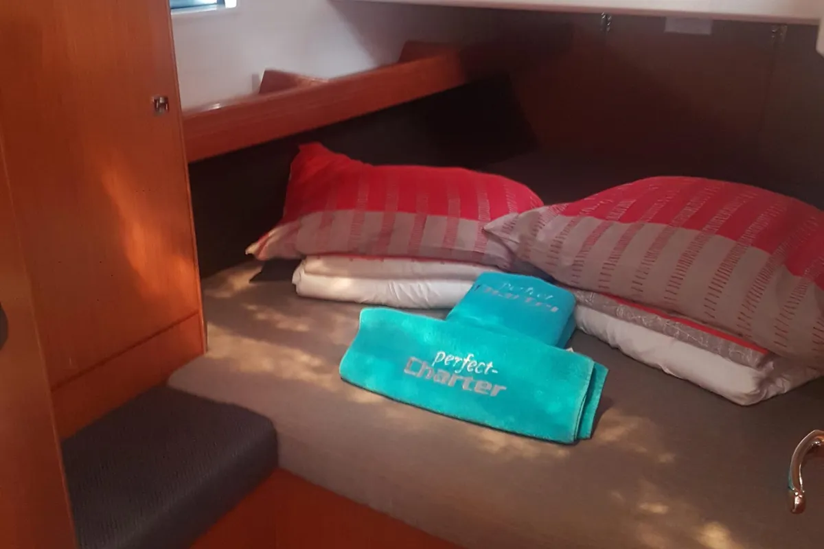 Cabin on Diana I, a Bavaria 46 sailboat at Punat, Croatia
