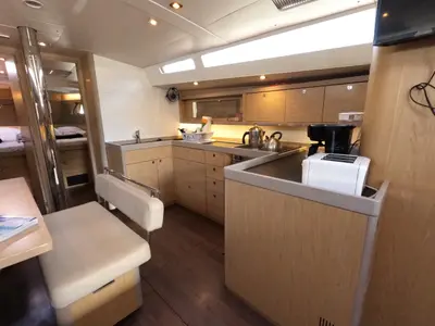Galley of Jada, a Beneteau Oceanis 48 sailboat at Road Town, British Virgin Islands