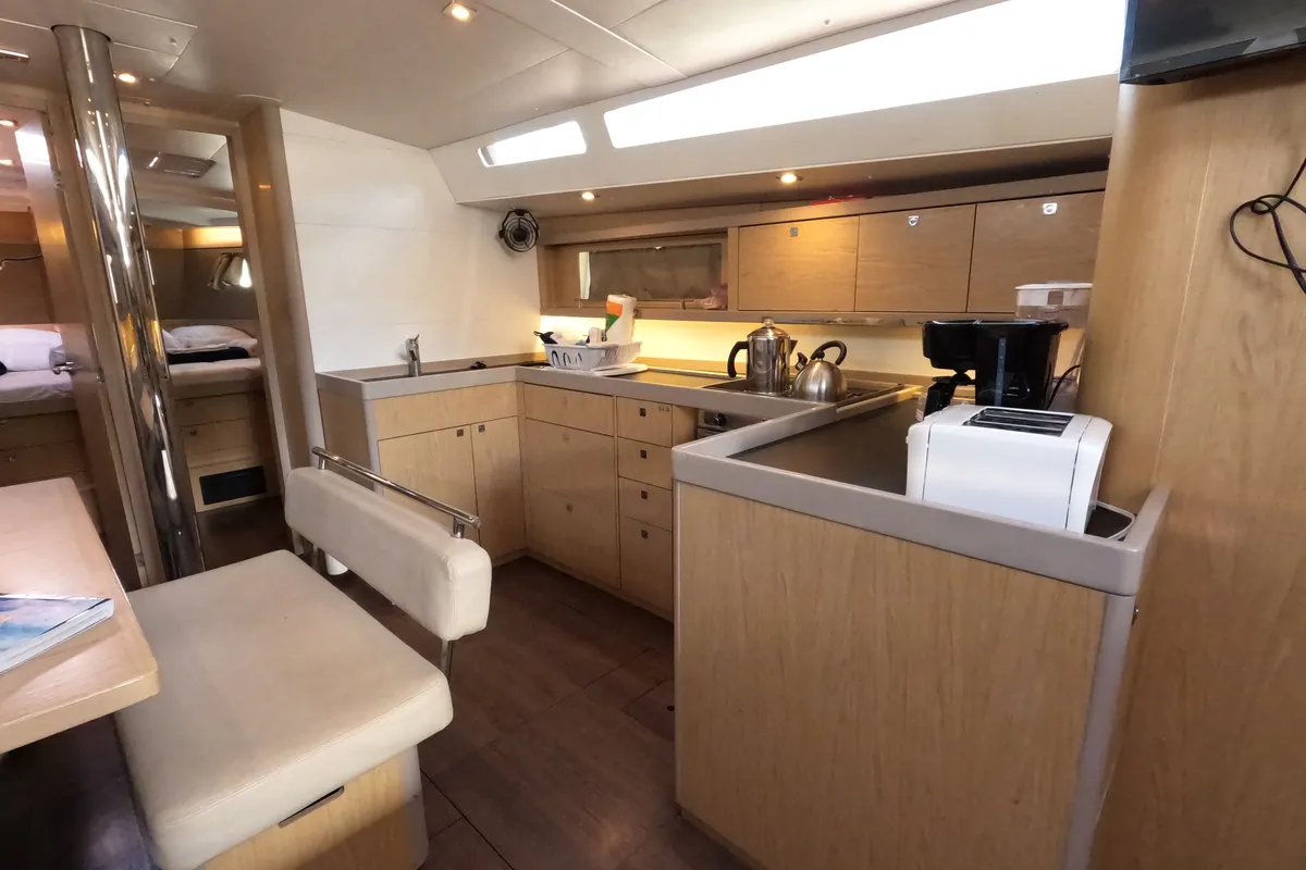 Galley of Jada, a Beneteau Oceanis 48 sailboat at Road Town, British Virgin Islands