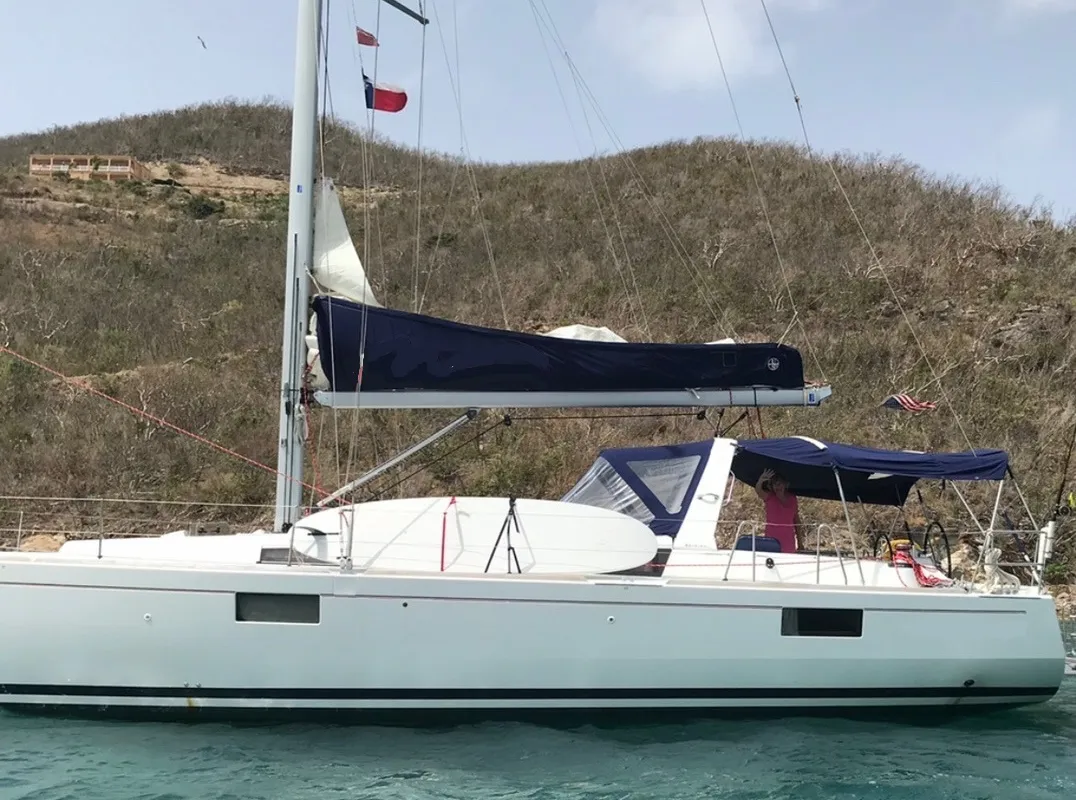Exterior view of Jada, a Beneteau Oceanis 48 sailboat at Road Town, British Virgin Islands