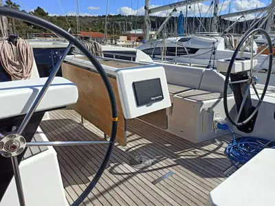 Cockpit of Esko (ex Manca), a Dufour 390 GL sailboat at Grad Pula, Croatia